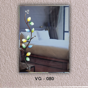 A Delicate Motif with V-groove Design <b>Mirror</b> for Any Contemporary Living Space Wall-Mounted Frameless Art Decor Style - Product Image 6