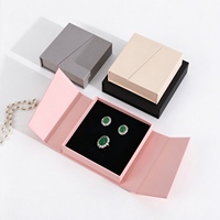 Boîtes en papier rigides personnalisées avec logo, emballage pour bijoux, boîte à double ouverture pour bagues, boucles d'oreilles, colliers, petites séries