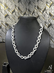 AARVA JEWELS Collier chaîne cubaine en argent sterling 925 plaqué or avec moissanite, chaîne infini, style hip-hop unisexe, troisième édition - Product Image 6