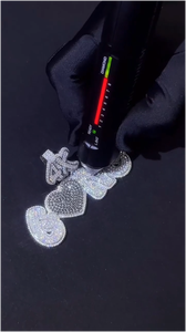 Colgante de letra de moissanita estilo hip hop, plata 925, cadena completamente cubierta de moissanitas, colgante de moissanita personalizado con nombre para hombres y mujeres - Product Image 3