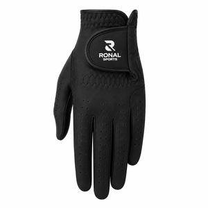 Guante de Golf de Cuero Genuino Ronal Sports, Mano Derecha, Antideslizante, Cierre de Velcro, Unisex, Negro, Calidad Premium en Oferta - Product Image 1