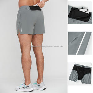 Pantalones cortos deportivos informales de verano para hombre, cintura elástica con cordón y bolsillos, pantalones cortos de tabla de Color sólido, cintura media, teñido liso - Product Image 6