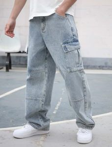 Pantalon Jean Baggy Homme Tendance Streetwear Délavé à l'Acide avec Logo Personnalisé – Vente en Gros - Product Image 4