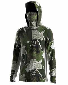Sweat-shirt unisexe camouflage à capuche avec fermeture éclair, manches longues, imperméable, séchage rapide, sportif, coupe classique, en polyester tricoté, pour l'hiver - Product Image 5