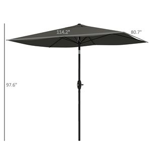 Ombrellone Rettangolare da Esterno 6.5x10 Grigio Scuro con Manovella e Pulsante Inclinabile, Ombreggiatura 10ft (2.7m) in Poliestere per Cortile - Product Image 3