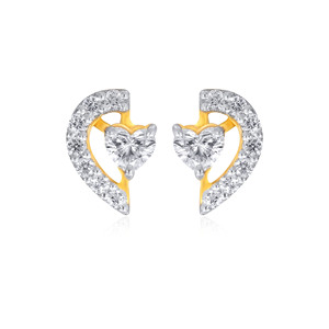 Pendientes de Diamantes Dearest Dazzle, Corte Corazón, Oro Sólido de 18K, Joyería Romántica de Compromiso para Mujer - Product Image 1