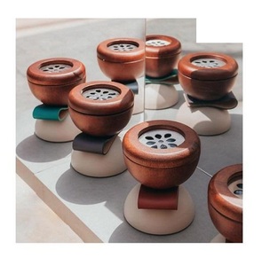 Brûleur d'encens Bakhoor en bois fait main, écologique, durable, porte-encens arabe islamique pour la décoration de la maison - Product Image 1