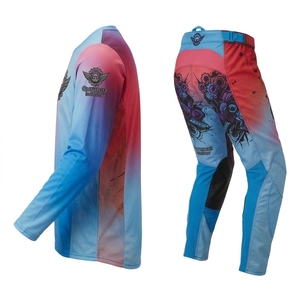 Conjunto de Pantalones y Jersey de Motociclismo Guruna Z Rojo Unisex de Poliéster/Algodón, Ropa de Motociclismo Transpirable, Impermeable, Resistente al Viento y de Secado Rápido - Product Image 3