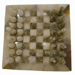 Juego de Ajedrez de Resina de Lujo Hecho a Mano Ecológico Azul/Marfil, Kit de Ajedrez Internacional con Figuras, Artesanía de Resina para Fiestas y Días Festivos - Product Image 2