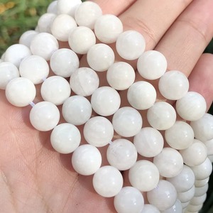 Perles en pierre de lune bleue naturelle en vrac, lisses et rondes, 6/8/10MM, pour la fabrication de bijoux, bracelets et colliers - Product Image 1