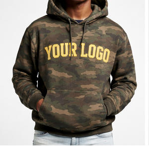 Sweat à capuche camouflage personnalisé pour homme, pull épais, streetwear, fabricant OEM, vente en gros - Product Image 1