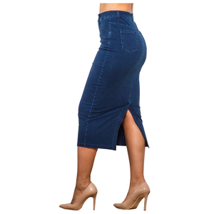 European Style Summer High Waist Elegant Pencil Skirt Sexy Skinny Midi Stretch Denim Skirts for Women Ladies - Product Image 6