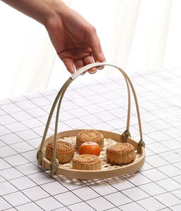 Vente en gros plateau en bambou écologique du Vietnam avec poignées durables pour servir des aliments fruits paniers de rangement décoratifs pour la maison - Product Image 6