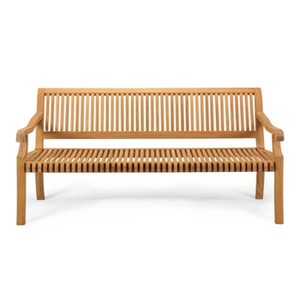 Banco de Parque de Madera de Teca Natural Resistente, Mueble de Exterior Ideal para una Hermosa Decoración del Hogar - Product Image 1