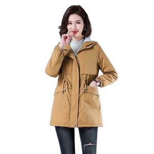 Chaqueta Bomber de invierno para mujer, Abrigo acolchado, Parka cálida de algodón estampada transpirable informal con forro de felpa con capucha - Product Image 1