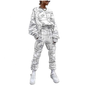 Winter Fashion <b>Tie</b> <b>Dye</b> Women's Tracksuit Drawstring Long Sleeve 2 Piece <b>Set</b> High Waist Running Suit 2021 Casual <b>Sets</b> Sweat Suit - Product Image 1