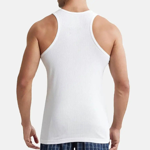Wholesale <b>Men's</b> <b>White</b> Cotton Tank Top O-Neck Knitted Breathable Casual Solid Color Sleeveless <b>Vest</b> Premium Quality - Product Image 3