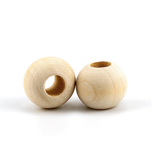 Perles en bois rondes naturelles non peintes pour la fabrication de bijoux, la décoration et les travaux manuels, perles d'espacement en vrac - Product Image 2