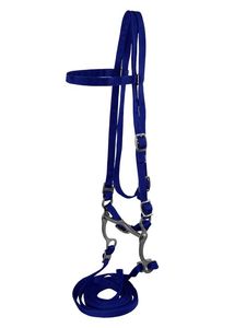 Ensemble de bridon en nylon pour cheval avec rênes assorties, boucle métallique réglable, équipement équestre pour l'entraînement en écurie, l'équitation et la manutention quotidienne - Product Image 4