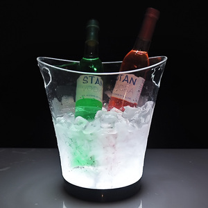 Secchiello per ghiaccio illuminato a <span class=keywords><strong>Led</strong></span> con champagne in plastica trasparente - Product Image 4