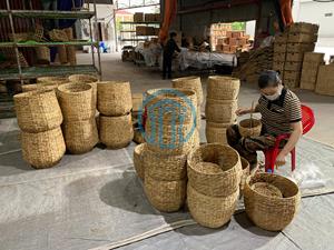 Lidded Rattan Storage <b>Basket</b> <b>Wicker</b> Organizer For Laundry, Blankets & Home Storage, Clean Look And Durable Construction - Product Image 5