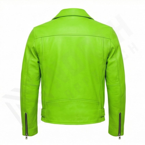 Chaqueta de Motociclista de Cuero Personalizada para Hombre, Logotipo OEM, Diseño Clásico de Motociclista, Cuero Genuino de Alta Calidad, Prenda Exterior de Moda - Product Image 2