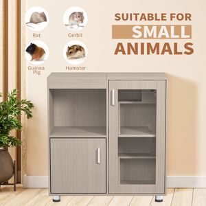 Gabbia per criceti e porcellini d'India a 4 livelli con parte superiore apribile, mobiletto portaoggetti in legno con finestre in acrilico, casa per ratti e cincillà, gabbia premium per animali domestici - Product Image 5