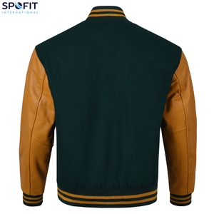 แจ็คเก็ตวาร์ซิตี้ขนสัตว์แท้ 100% คุณภาพสูงสำหรับผู้ชาย ปรับแต่งได้ตามต้องการ แจ็คเก็ตบอมเบอร์น้ำหนักเบา สไตล์วินเทจ สำหรับฤดูหนาว ขายส่ง - Product Image 3