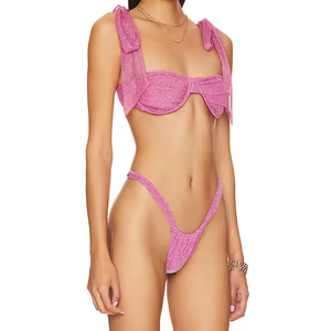 Ensemble bikini taille haute push-up pour femme, string sexy, deux pièces, dos nu, style brésilien, maillot de bain d'été rembourré, très demandé - Product Image 5