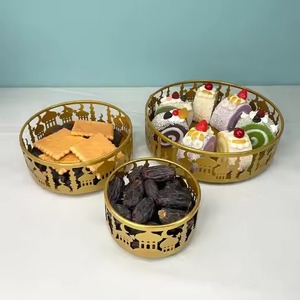 Classic Decorative Silver Metal Dates Bowl Premium Serving Bowl for Nuts and Dates Ramadan Iftar <b>Party</b> <b>Table</b> Use - Product Image 6