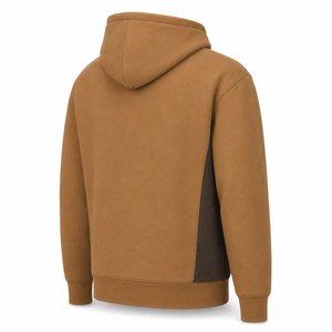 Sudadera con Capucha de Punto Oversize Marrón Camel Premium con Bolsillo Canguro, Hombros Caídos, Paneles Laterales, Antiarrugas y Transpirable - Product Image 4