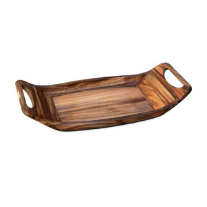 Custom Cake <b>Food</b> Tea <b>Server</b> Dishes Rectangle Round Acacia Wooden Kitchen - Product Image 4