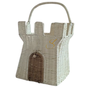 Cesta de mimbre estilo castillo - Juguete y decoración infantil de estilo bohemio - Product Image 2