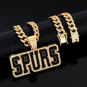 Collier pendentif lettre en moissanite plaqué or 22 carats style Hip Hop, bijou de charme pour cadeau de fête - Product Image 1