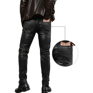 Pantalones de Cuero Ligeros Más Vendidos para Hombre, Uso Casual, Calidad Premium, Transpirables, Corte Recto, Cintura Media, Cierre de Botones - Product Image 5