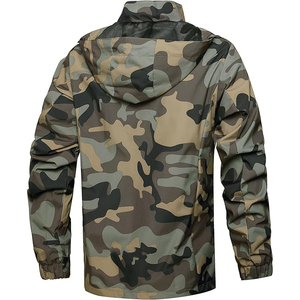 Water Resistant Jacket With Detachable Hood Adjustable Drawstring Hem Elastic Cuffs On Wrists Windbreaker Jacket - Product Image 2