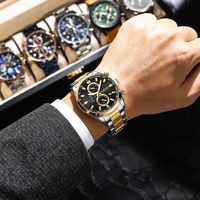 Jam Tangan Pria CURREN 8445 Chronograph Quartz dengan Tali Stainless Steel, Tahan Air, Jarum Bercahaya, Kalender, Kasual, dan Bisnis