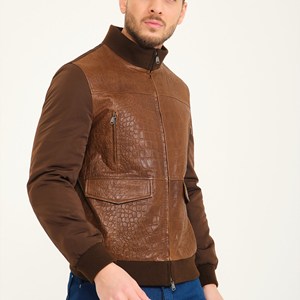 Veste en cuir pour homme avec motif python, cuir véritable de qualité supérieure, veste de motard élégante, veste pour homme sur mesure, OEM, vente en gros, export - Product Image 3