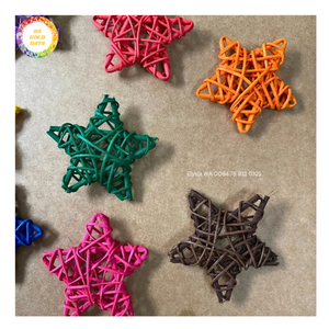Decoraciones Navideñas de Mimbre Natural, Estrellas de Ratán Hechas a Mano, Corazones de Ratán Coloridos, Artículos Navideños, Exportador de Vietnam - Product Image 6