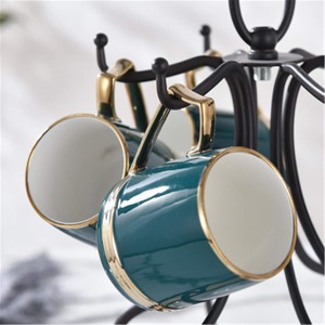 Decorative Metal <b>Mug</b> <b>Tree</b> Holder Stand With Multiple Hooks Freestanding Coffee Cup Hanging Storage Rack Kitchen Countertop Use - Product Image 5