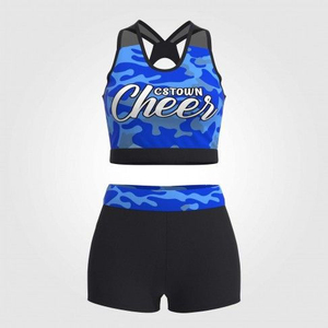 Uniforme de cheerleading pour hommes de haute qualité, respirant, 100% polyester, imprimé, avec couleurs et logo personnalisés pour les spectacles de danse - Product Image 1