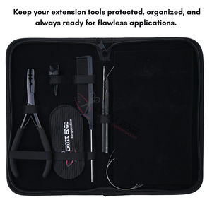 Outils professionnels pour extensions de cheveux noirs avec pince à sertir Microlink à 2 trous en acier inoxydable, applicateur à crochet et pinces de maintien pour cheveux - Product Image 5