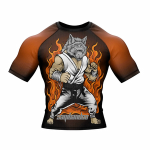 เสื้อรัดรูปสำหรับฝึกซ้อม BJJ แบบยูนิเซ็กซ์ - น้ำหนักเบา 240 กรัม ยืดหยุ่น แห้งเร็ว ไม่หดตัว ผลิตจากผ้าสแปนเด็กซ์/โพลีเอสเตอร์ พิมพ์ลายดิจิทัล ไร้ตะเข็บ - Product Image 5
