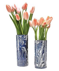 Contemporary Handmade Metal Tabletop Vases <b>Set</b> of 3 <b>Artistic</b> Finish Decorative Home Accent - Product Image 2