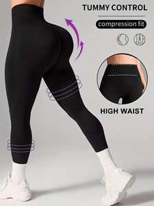 Leggings de Yoga de Cintura Alta sin Costuras para Mujer con Diseño de Bloques de Color - Control de Abdomen y Elasticidad en 4 Direcciones - Product Image 3