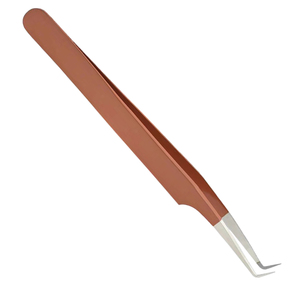 Pince à épiler de précision professionnelle pour extensions de cils, 45 degrés, pointe fine, en acier inoxydable, outils de salon de beauté, OEM - Product Image 5