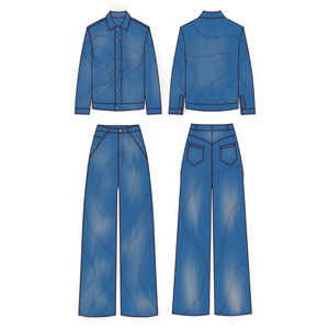 Conjuntos de Ropa Urbana Personalizada, Pantalones Vaqueros de Mezclilla, Traje Deportivo para Hombre, Ropa Urbana, Conjuntos de Pantalones Vaqueros con Lavado Ácido para Hombre - Product Image 5