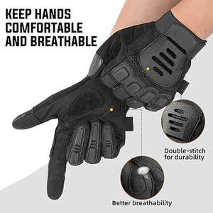 Gants tactiques en cuir de qualité supérieure pour l'équitation, la randonnée, l'entraînement, la chasse, antidérapants, pour les sports de plein air, fabriqués au Pakistan - Product Image 3