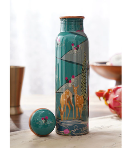 Attractive <b>Copper</b> Printed <b>Water</b> <b>Bottle</b> Customized latest design Mirror Polished enamel Printed <b>Copper</b> <b>Water</b> <b>bottle</b> - Product Image 1