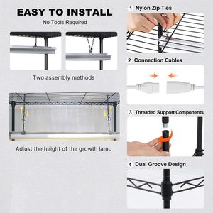Supporto per Piante a 6 Livelli con Luce LED a Spettro Completo da 150W, 3 Modalità di Illuminazione per Piante - Product Image 5